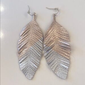 Silver and Gold Designer Leaf Earrings